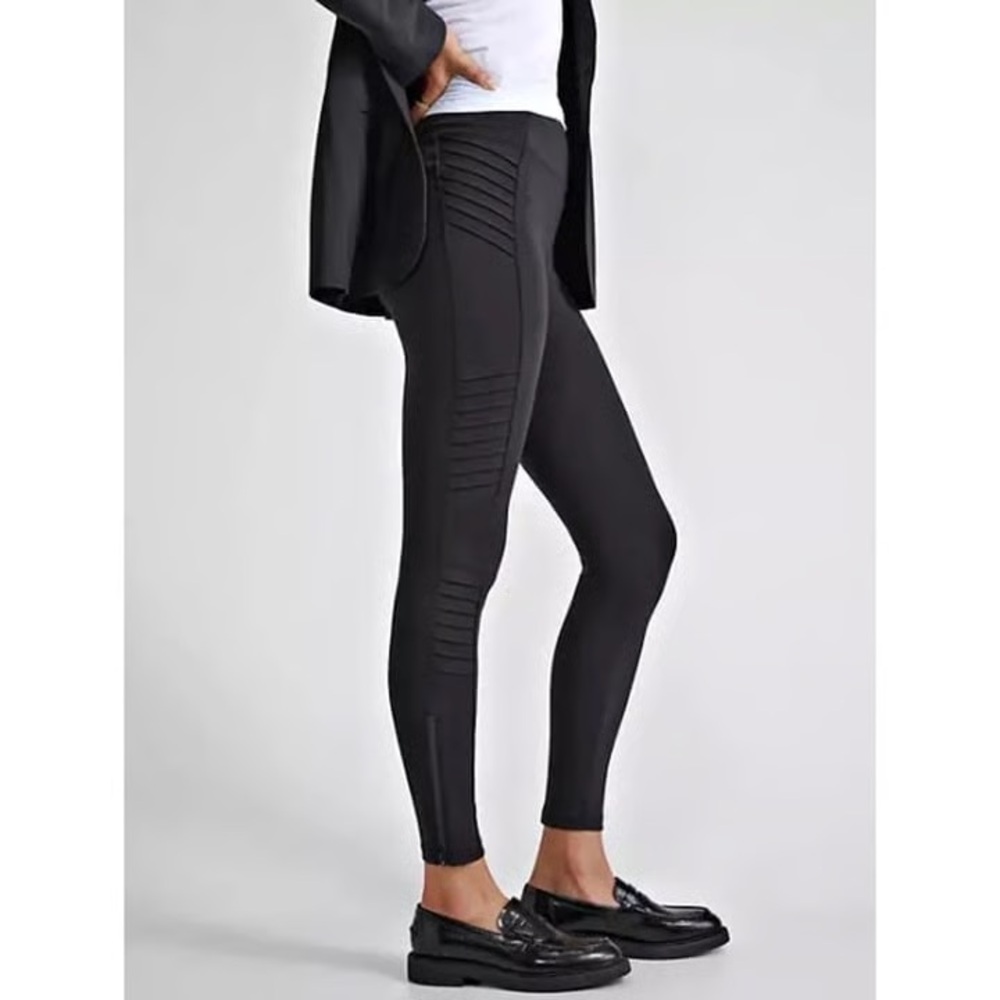 Athleta Delancy Moto Tights, Black, XS